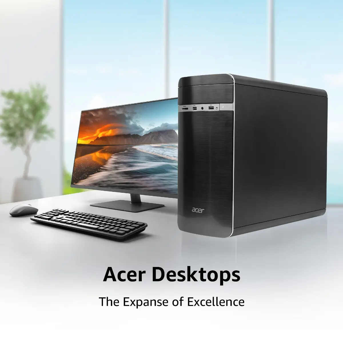 Acer UD.33CSI.004 Aspire Desktop TC-1760, 23.8 inch Display