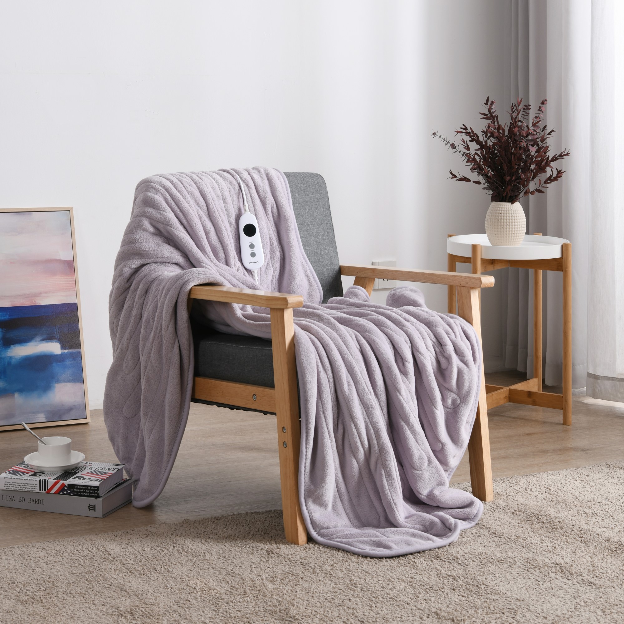 Dreamaker Washable Electric Heated Throw Rug Snuggle Blanket Fleece Faux Fur - Picture 55 of 156