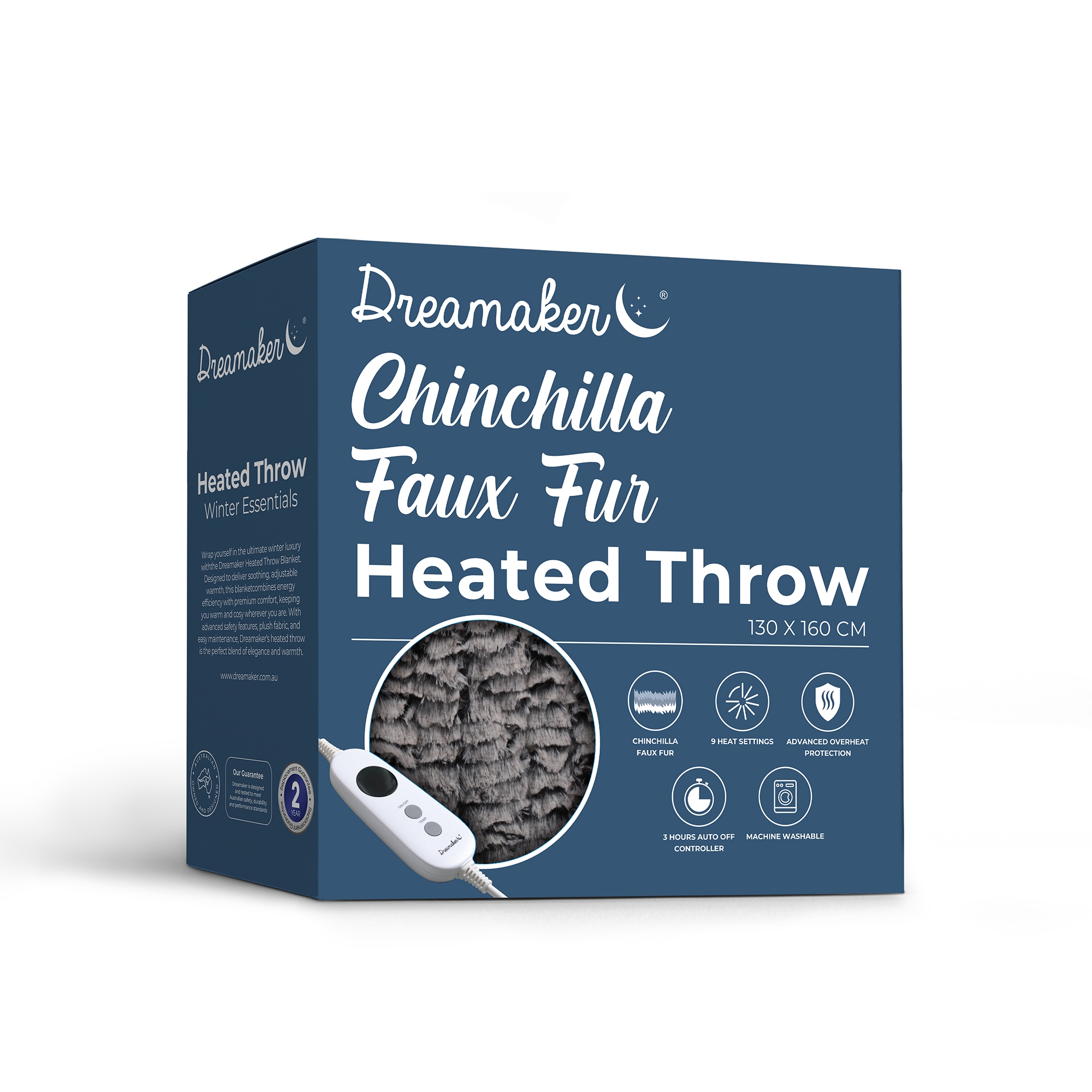 Dreamaker Washable Electric Heated Throw Rug Snuggle Blanket Fleece Faux Fur - Picture 116 of 156