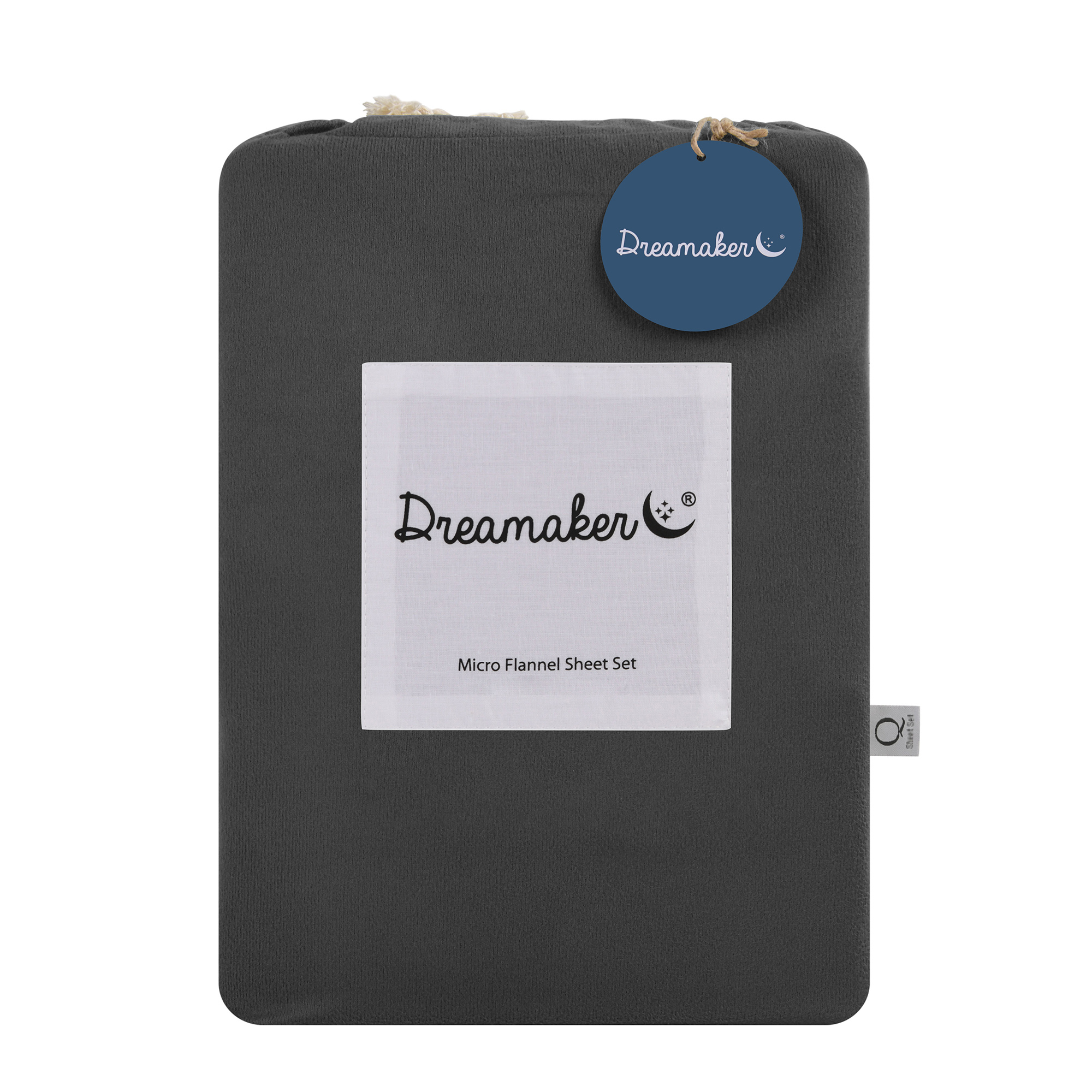 Dreamaker Micro Flannel Sheet Set Single Bed Charcoal