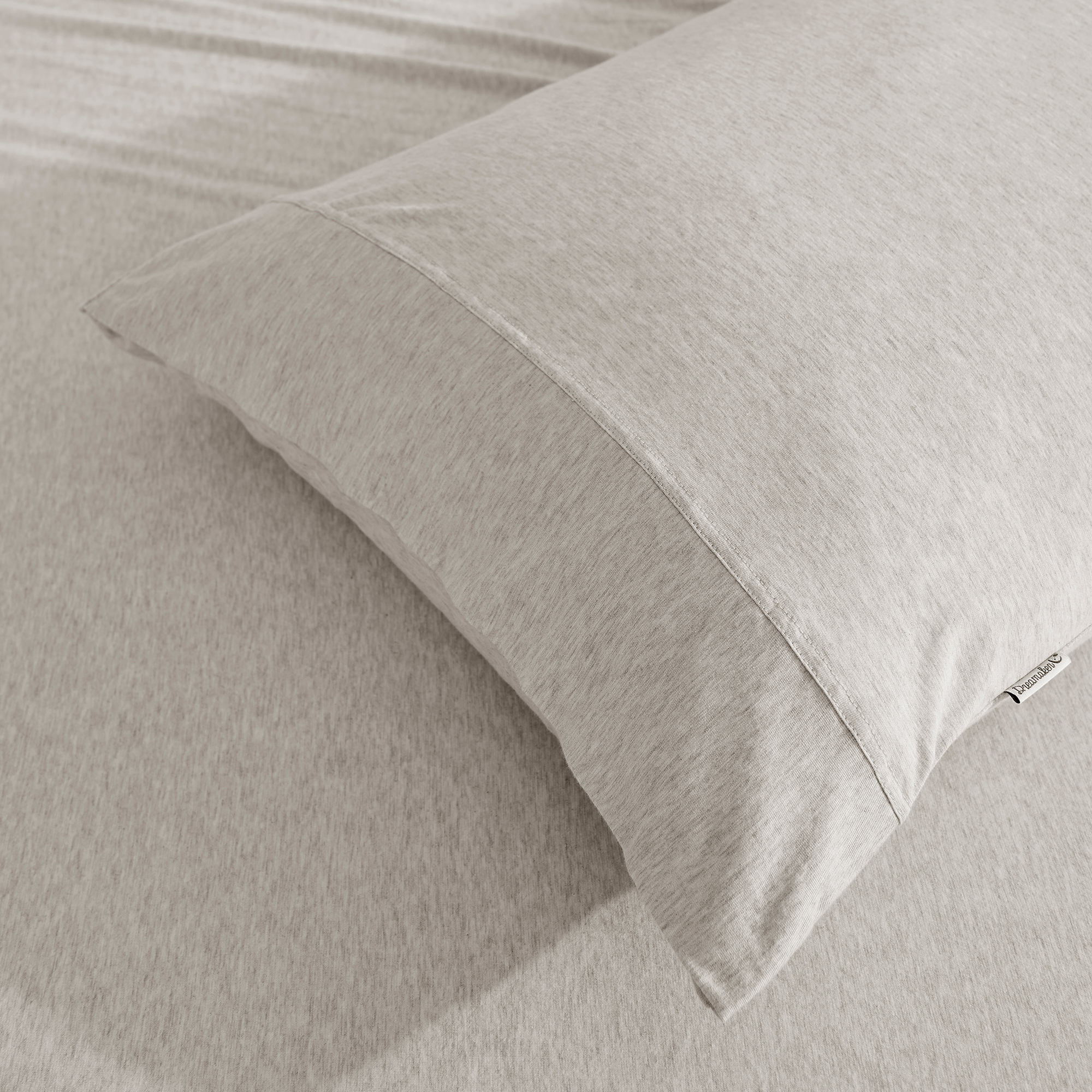 Dreamaker Jersey Luxe 100% Cotton Combo Fitted Sheet Set Oatmeal Single Bed