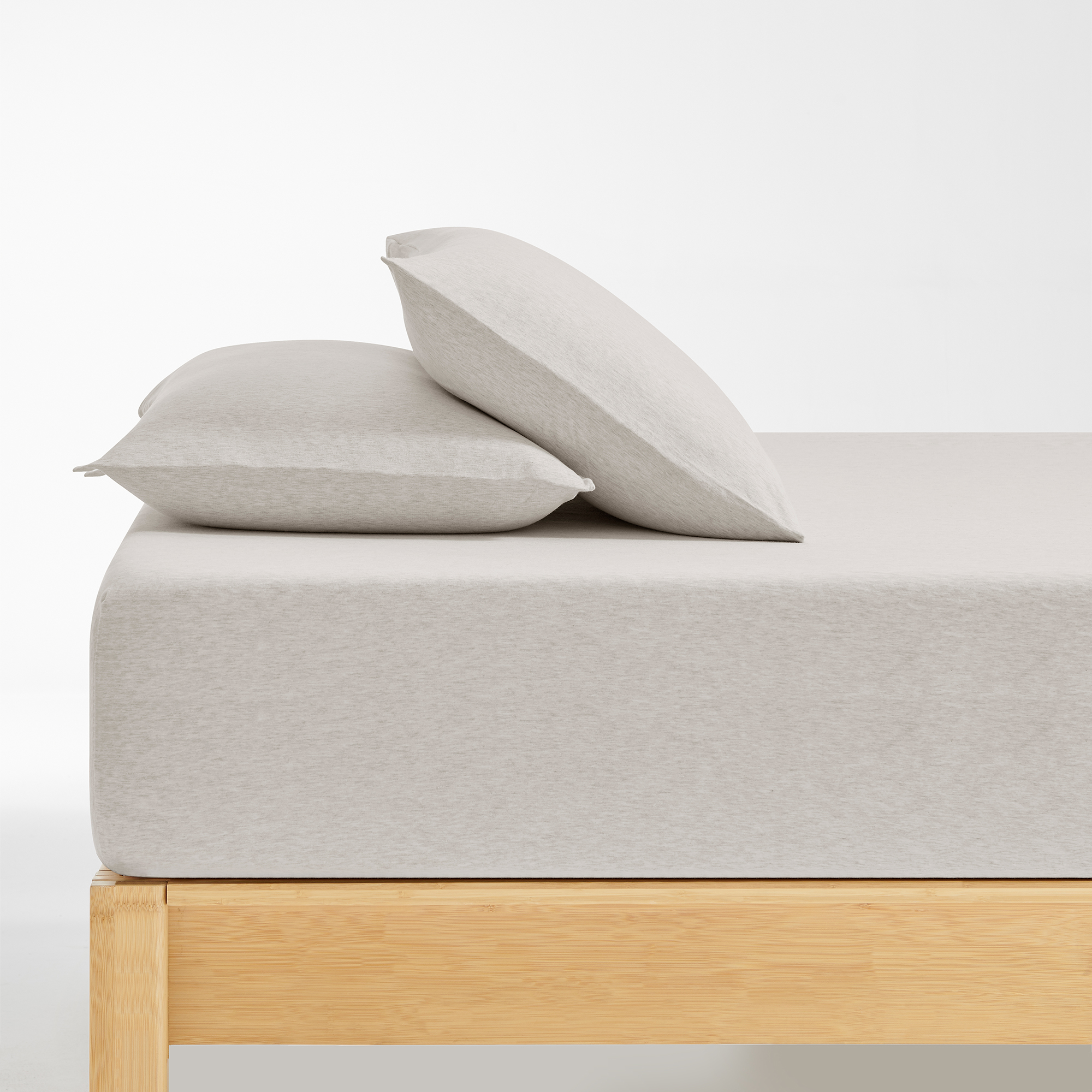 Dreamaker Jersey Luxe 100% Cotton Combo Fitted Sheet Set Oatmeal Single Bed